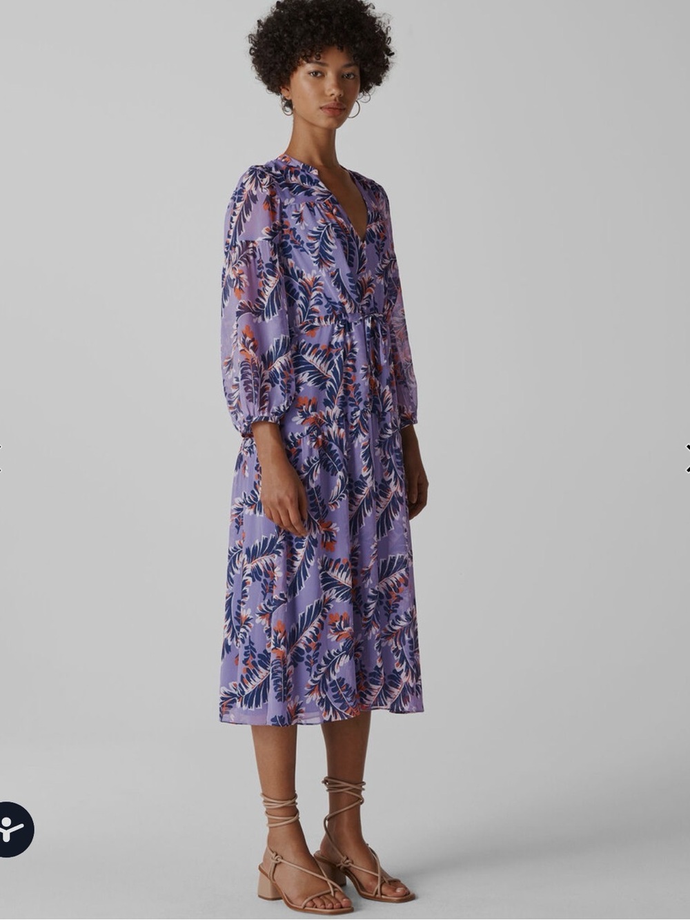 Whistles Multicolour Josephine Print Midi Dress size 2